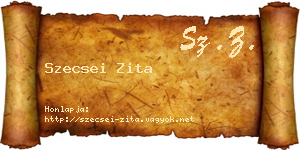 Szecsei Zita névjegykártya
